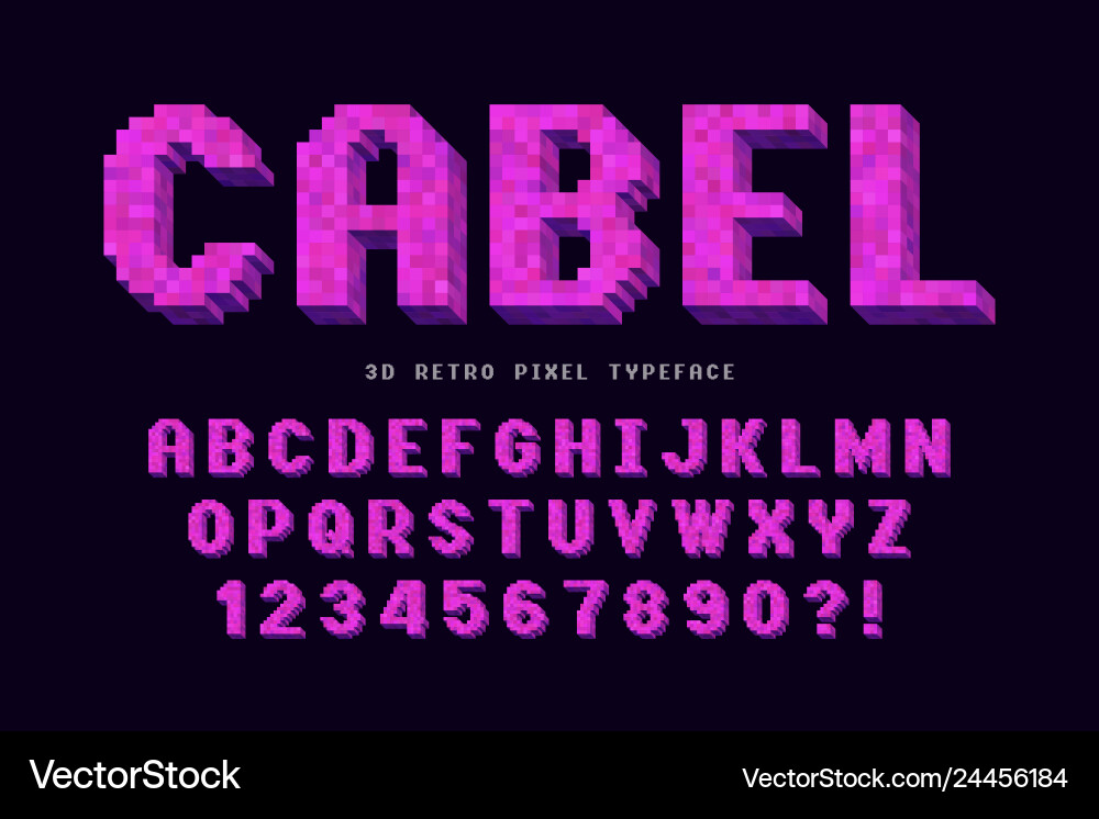 8-Bit Pixel Font - Retro Game Style vector image