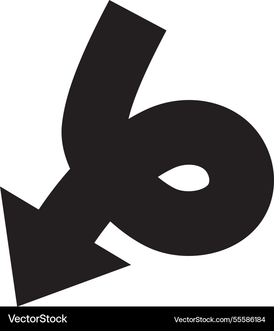 Arrow bent twisted loop bold navigation vector image