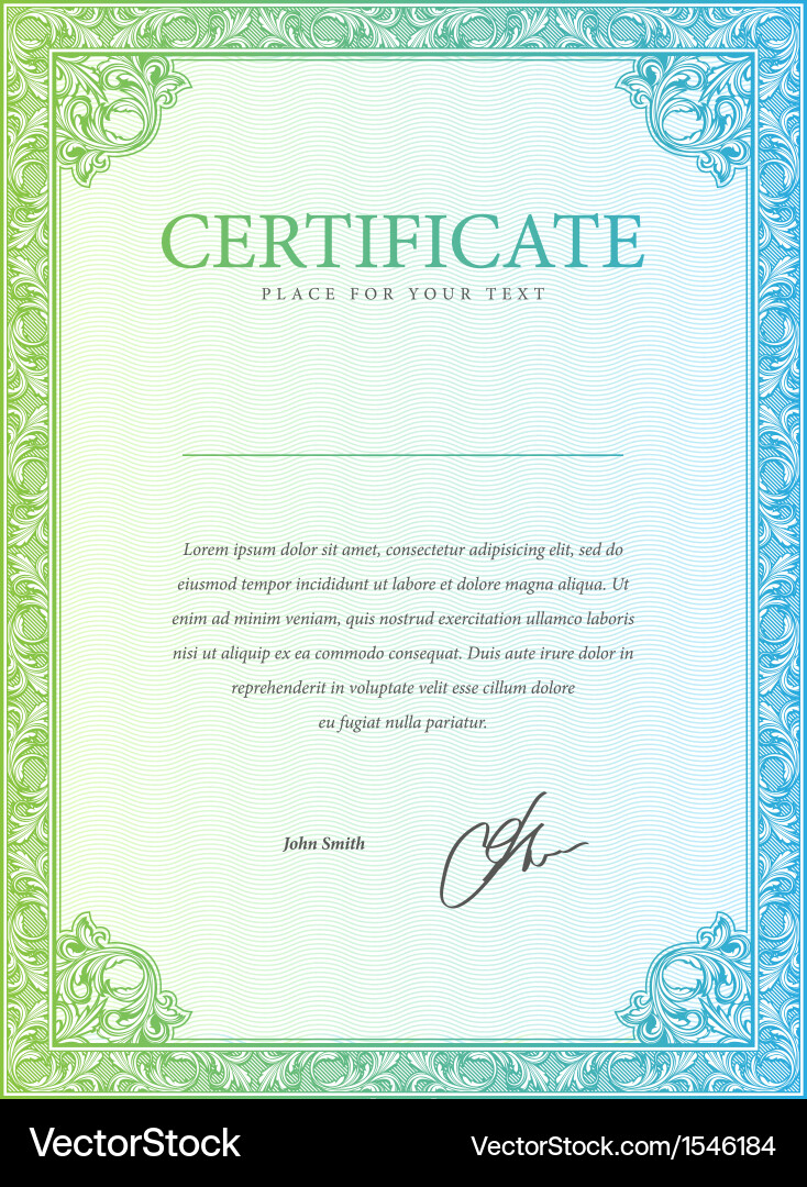 Certificate pattern that is used in currency vector image