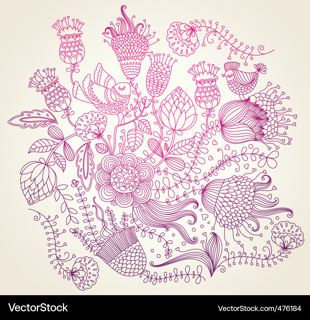 Floral Sketch Background vector image