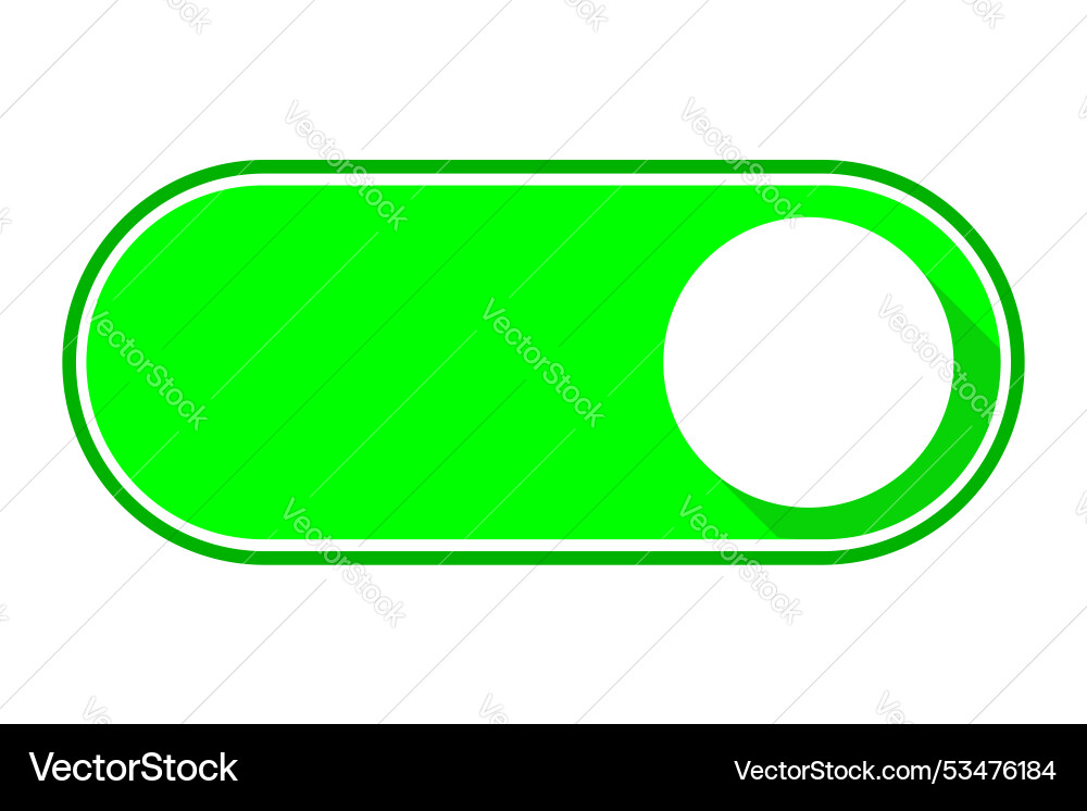 Green on toggle switch button icon symbol flat vector image