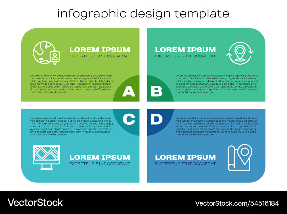 Set line monitor with map location Set line monitor with map location vector image