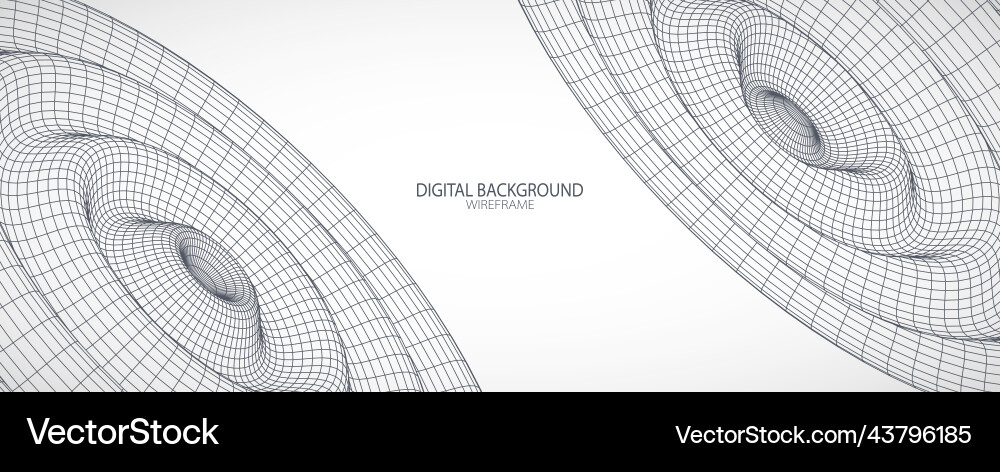 Abstract background with waves 3d surface Vector Image