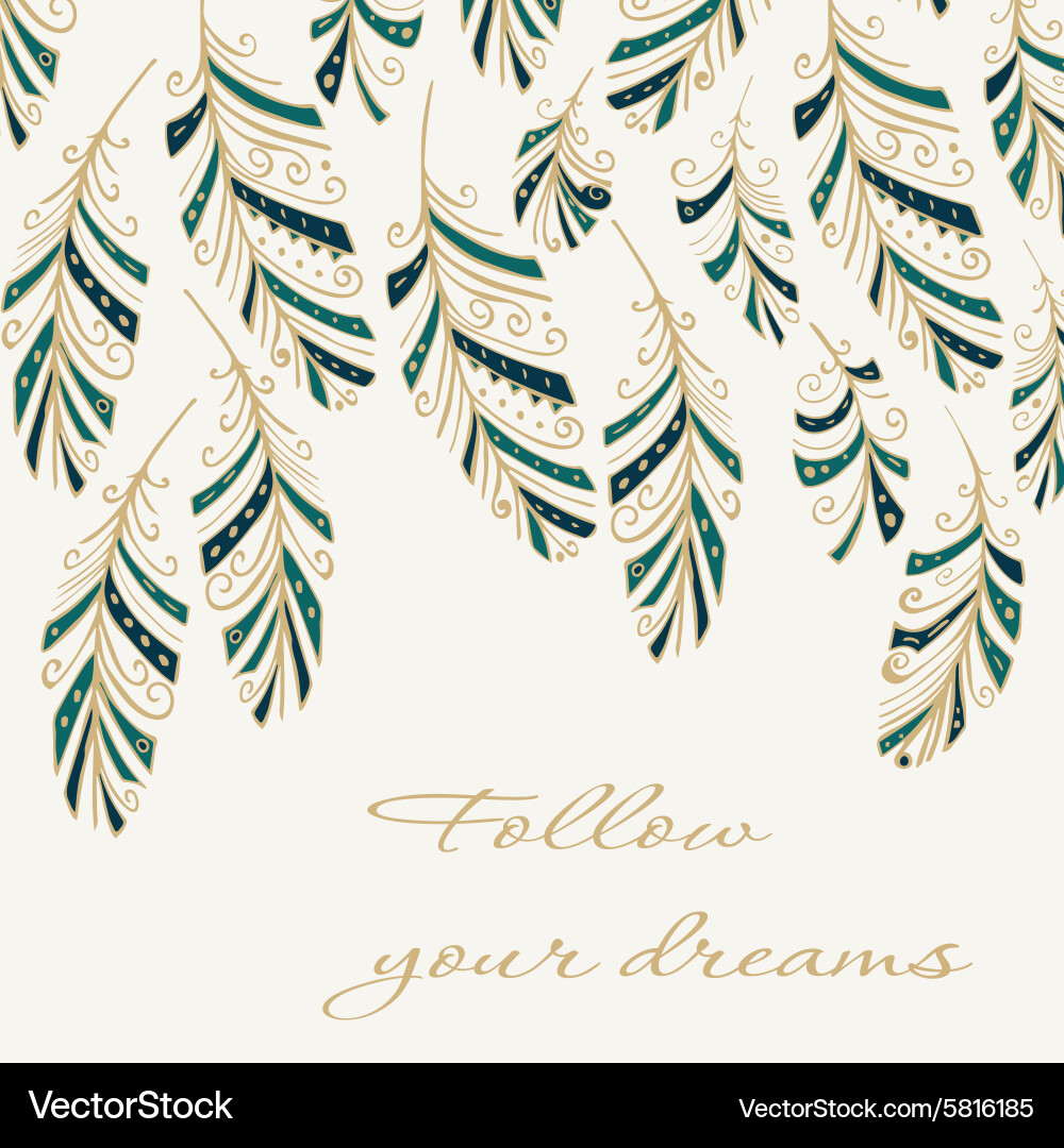 Abstract Feather Pattern vector image