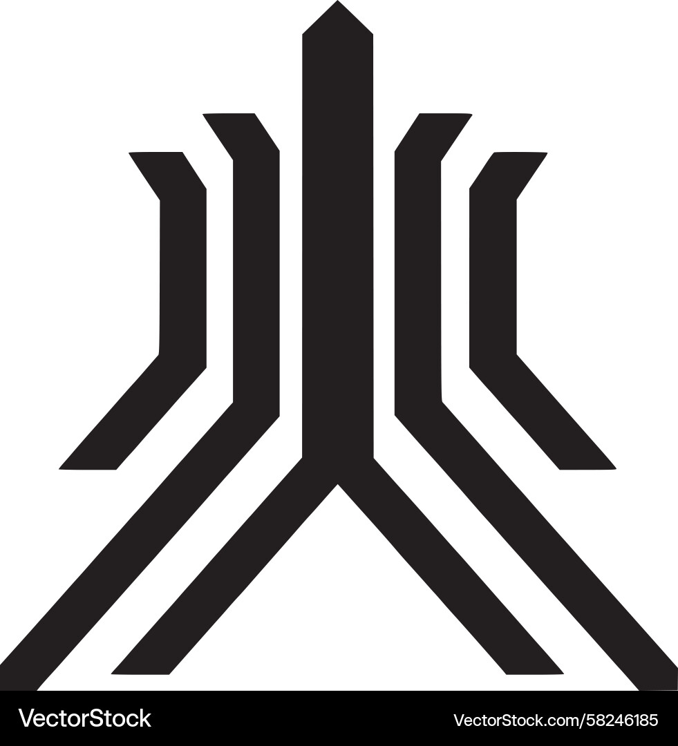 Ascending Angular Symbol Vector Image