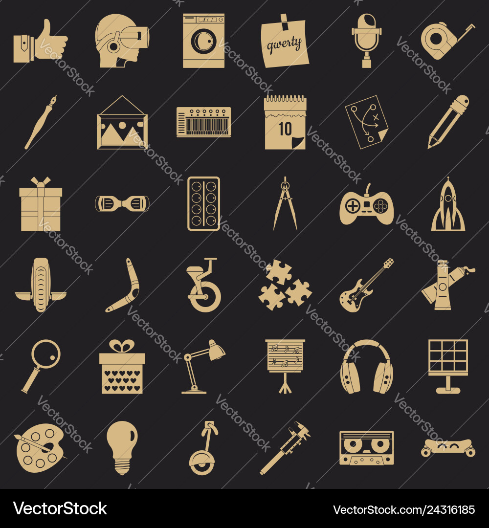 Creative working icons set simple style Creative working icons set simple style vector image