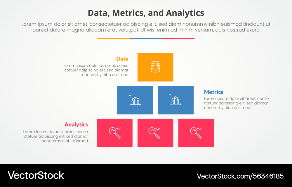 Data metrics and analytics infographic concept Vector Image