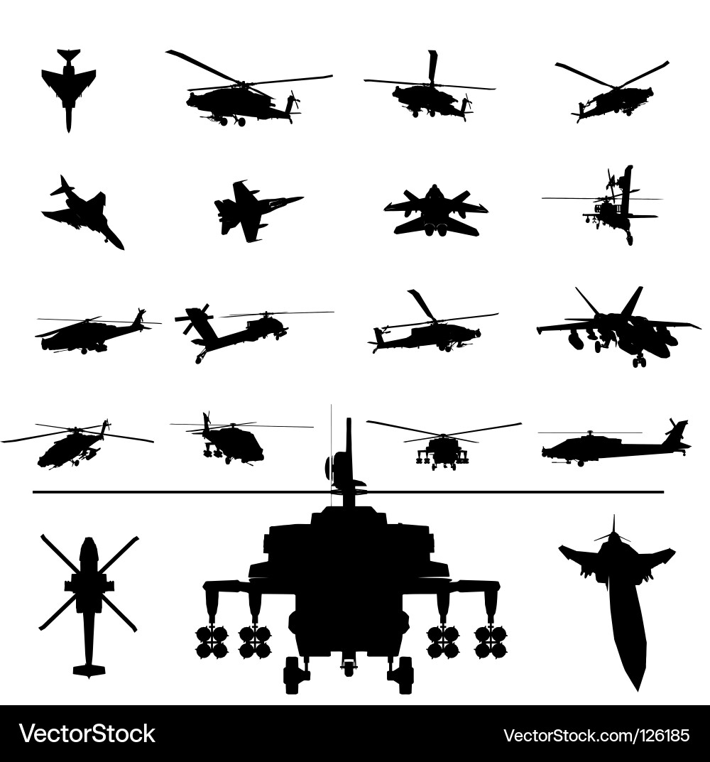Helicopter Silhouettes vector image