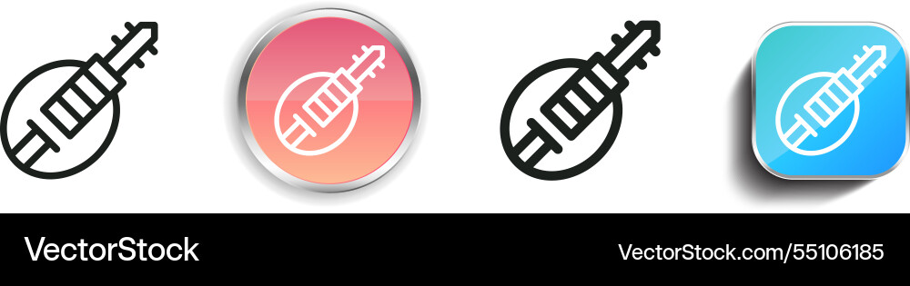 Hurdy gurdy icon thin linear regular and button vector image