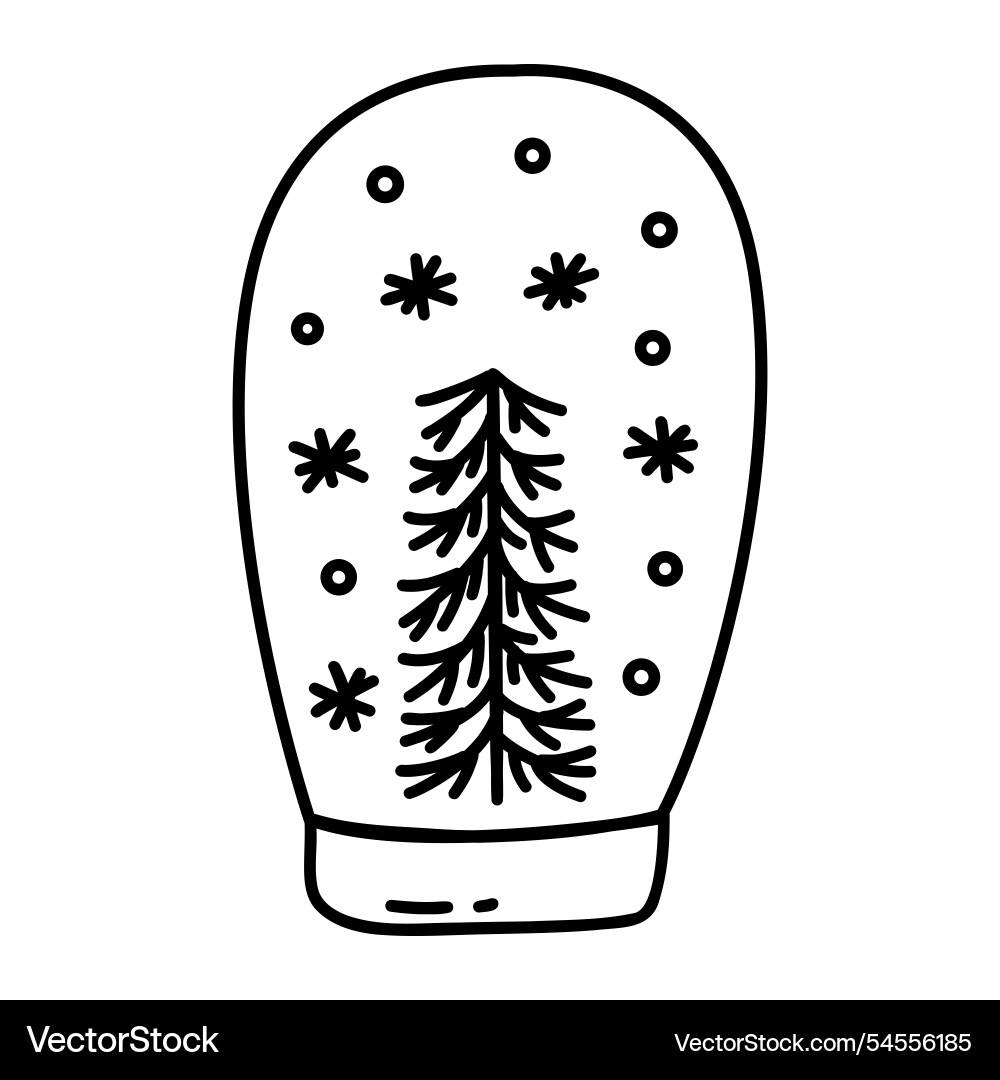 Schneeball mit Weihnachtsbaum und Schnee Schneeball mit Weihnachtsbaum und Schnee vektorbild