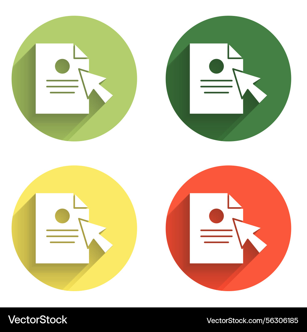 Set document and cursor icon isolated with long Set document and cursor icon isolated with long vector image