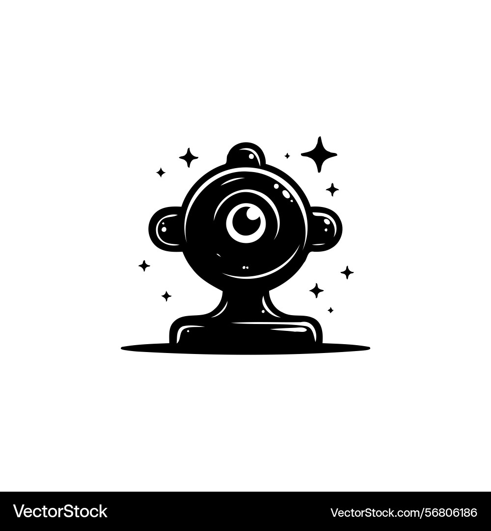 Abstract cyclopean entity with cosmic sparkles vector image