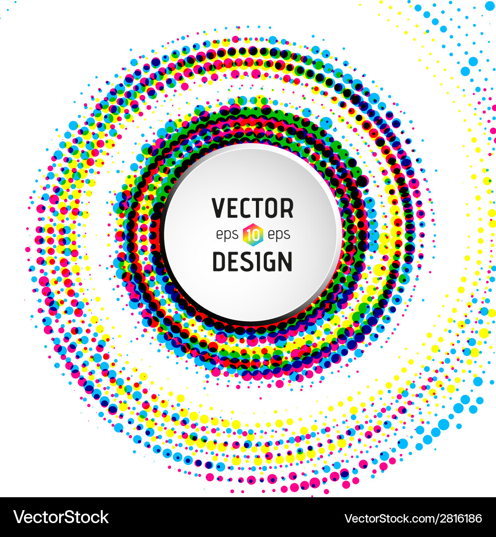 Abstract spiral background with colorful circles Vector Image