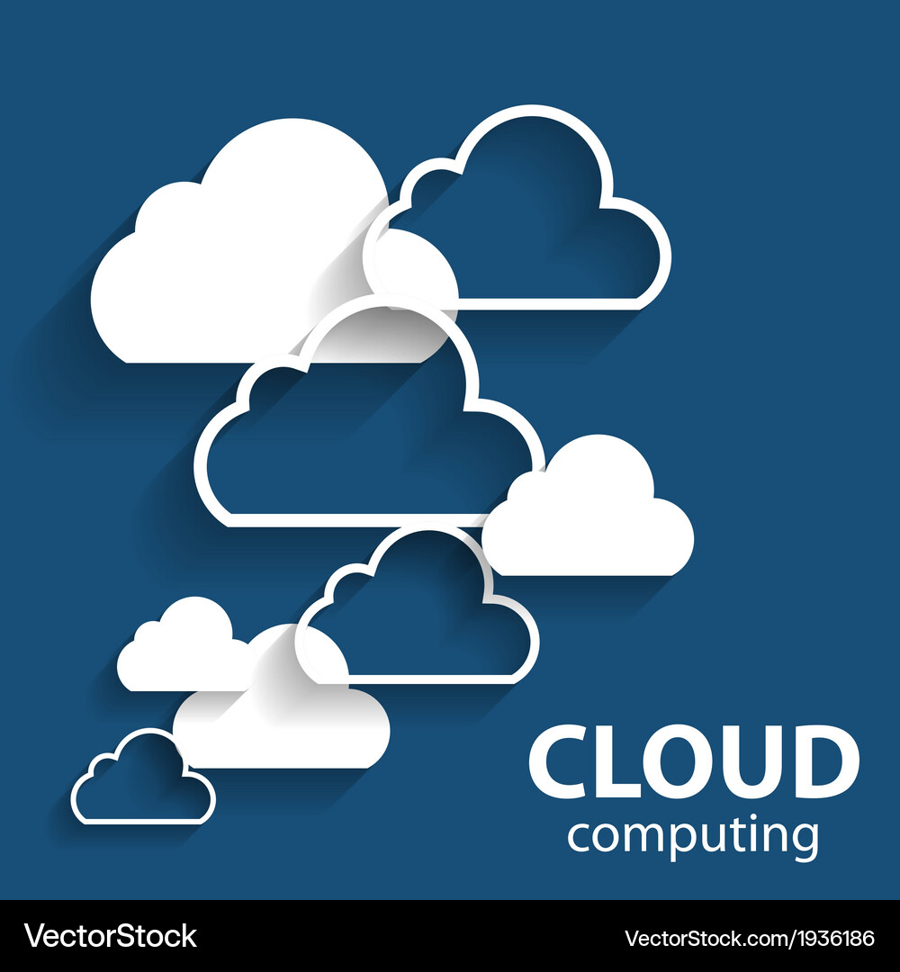 Cloud computing concept on different electronic Vector Image