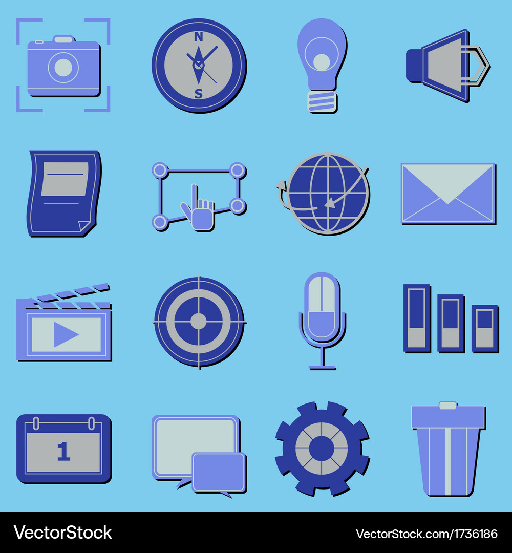 Create application icons with shadow Vector Image