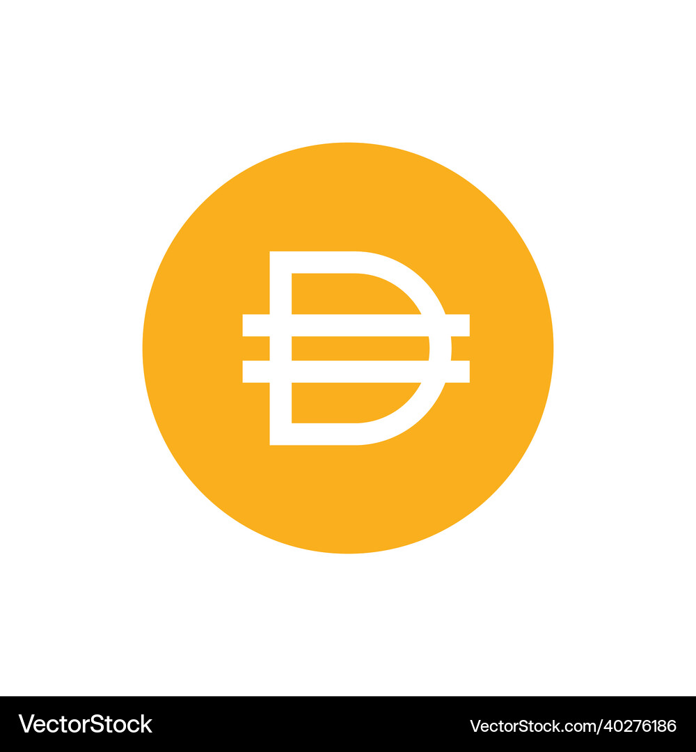 Dai coin icon isolated on white background – Royalty-Free Vector |  VectorStock
