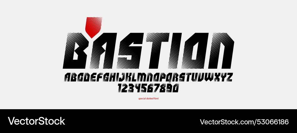 Halftone dotted futuristic cyberpunk font Vector Image