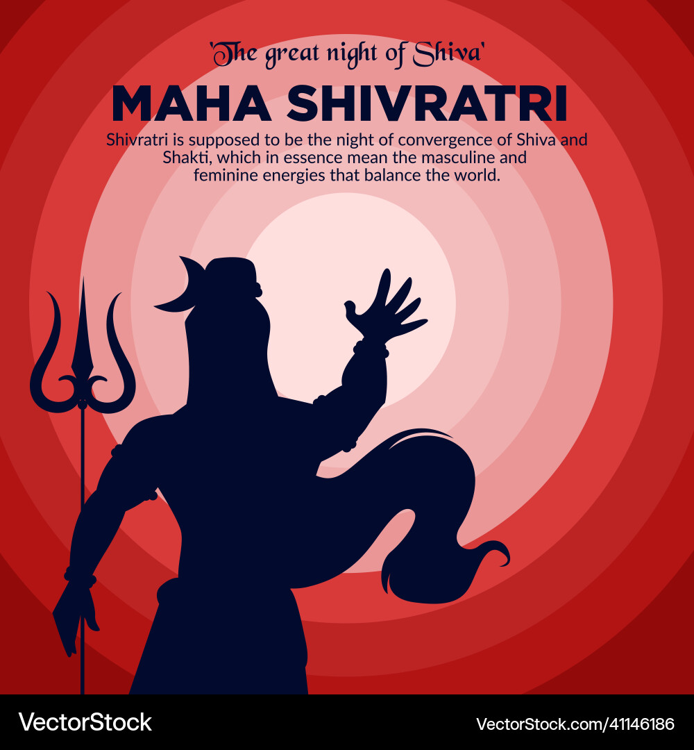 Happy maha shivratri banner design vector image