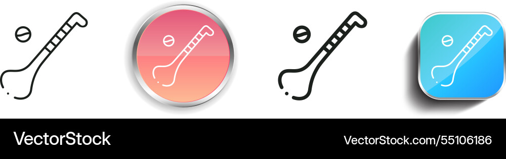 Hurling icon thin linear regular and button style vector image