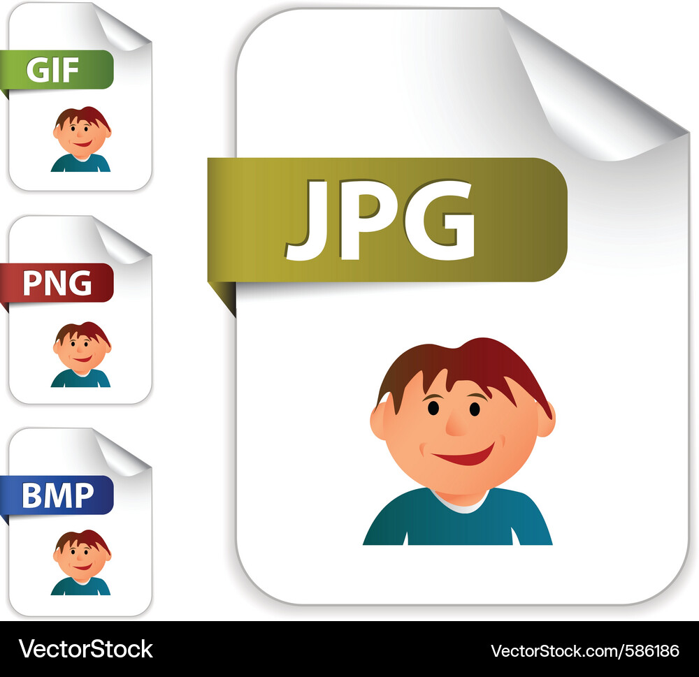 Image file extensions Vector Image