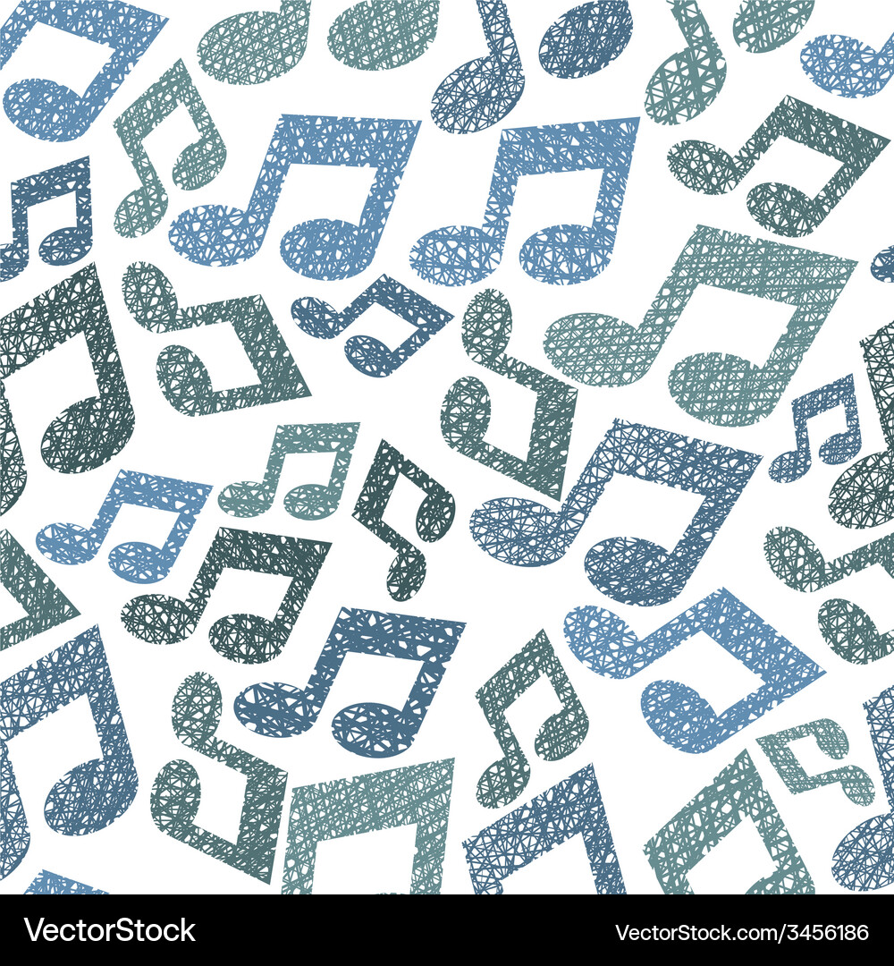 Music theme seamless pattern with notes repeating Vector Image