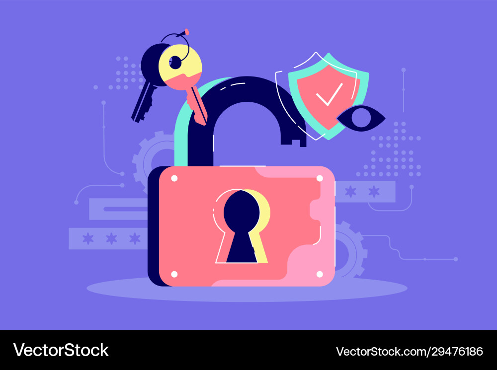 Password security icon key protection and open Password security icon key protection and open vector image
