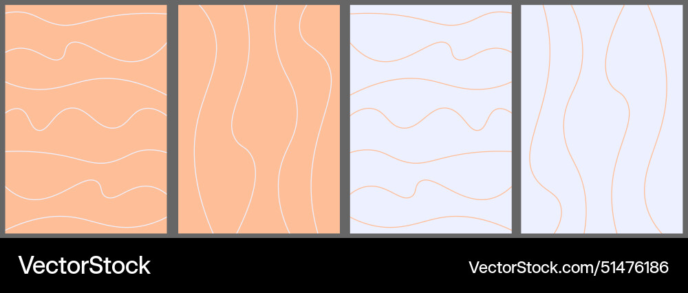 Set background with line in peach fuzz and blue Vector Image