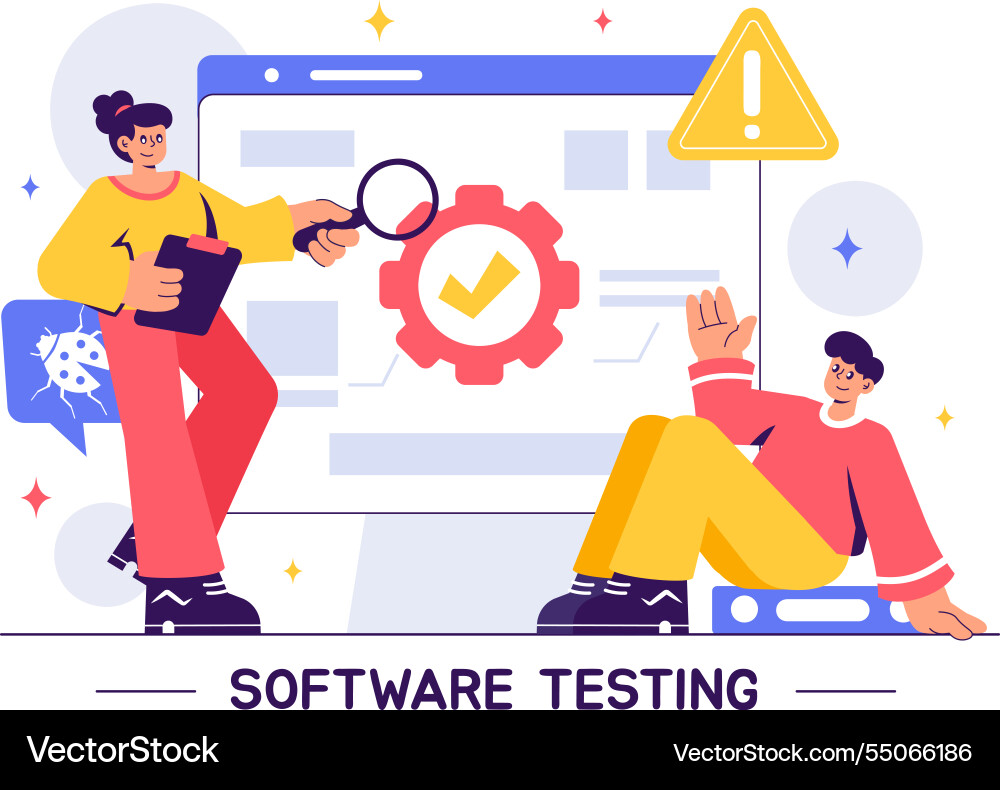 Software testing featuring application Software testing featuring application vector image