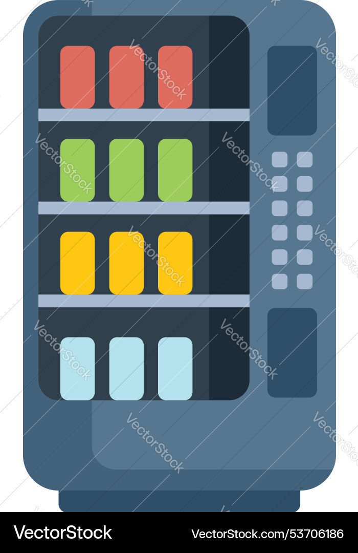 Vending machine displaying colorful drinks Vector Image