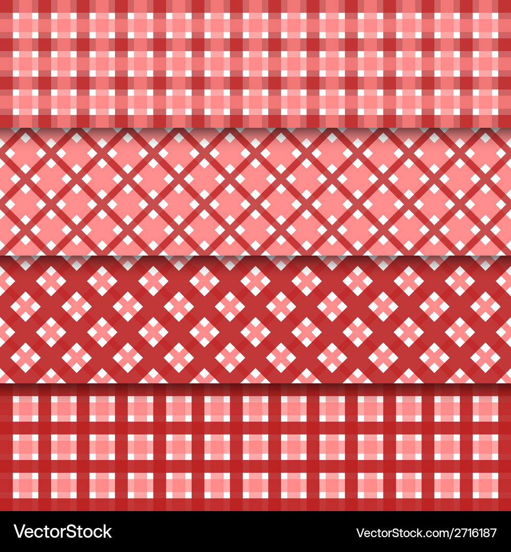 Abstract seamless set background with red shapes Vector Image