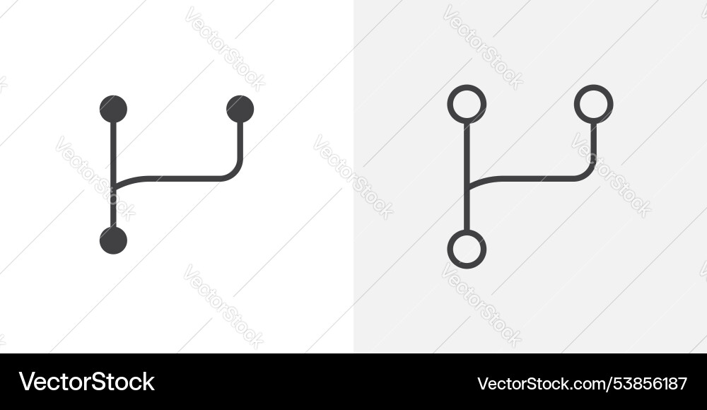 Code branch icon set Code branch icon set vector image