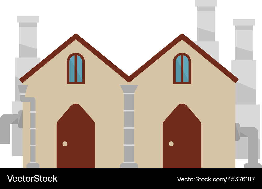 Factory building icon chemical manufacture color Factory building icon chemical manufacture color vector image