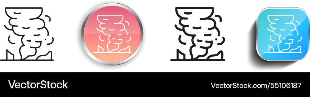 Hurricane icon thin linear regular and button Hurricane icon thin linear regular and button vector image