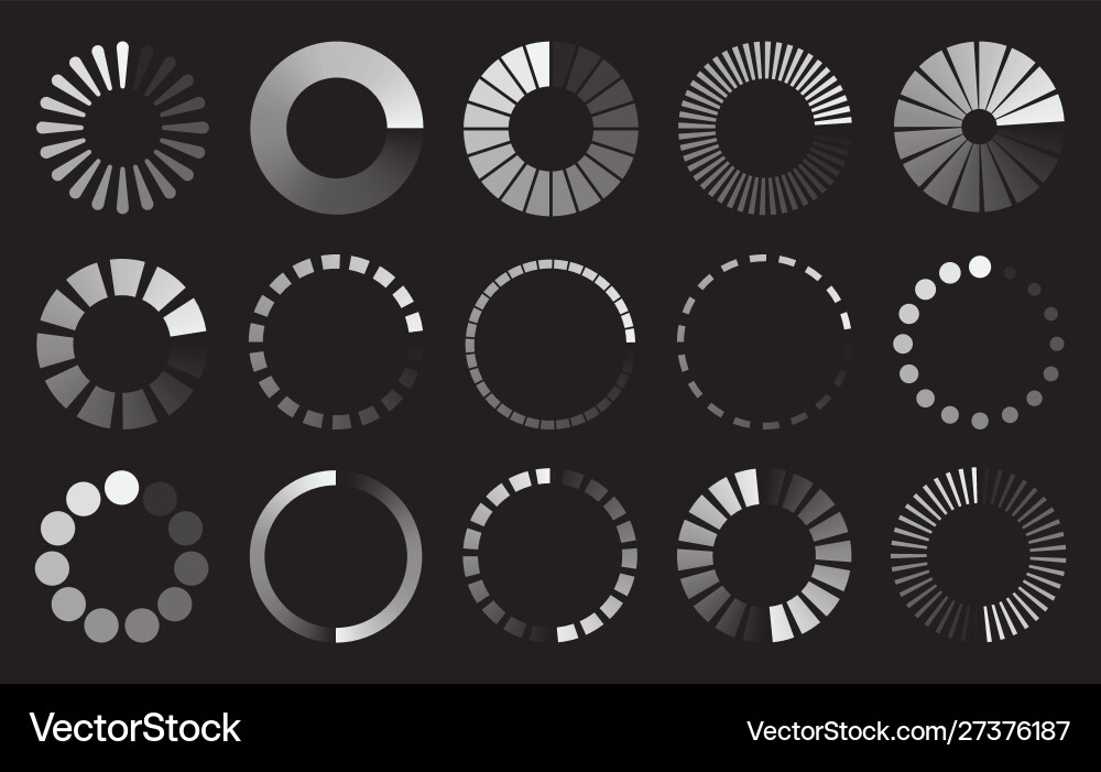 Loading Icon Set - Circular Progress vector image