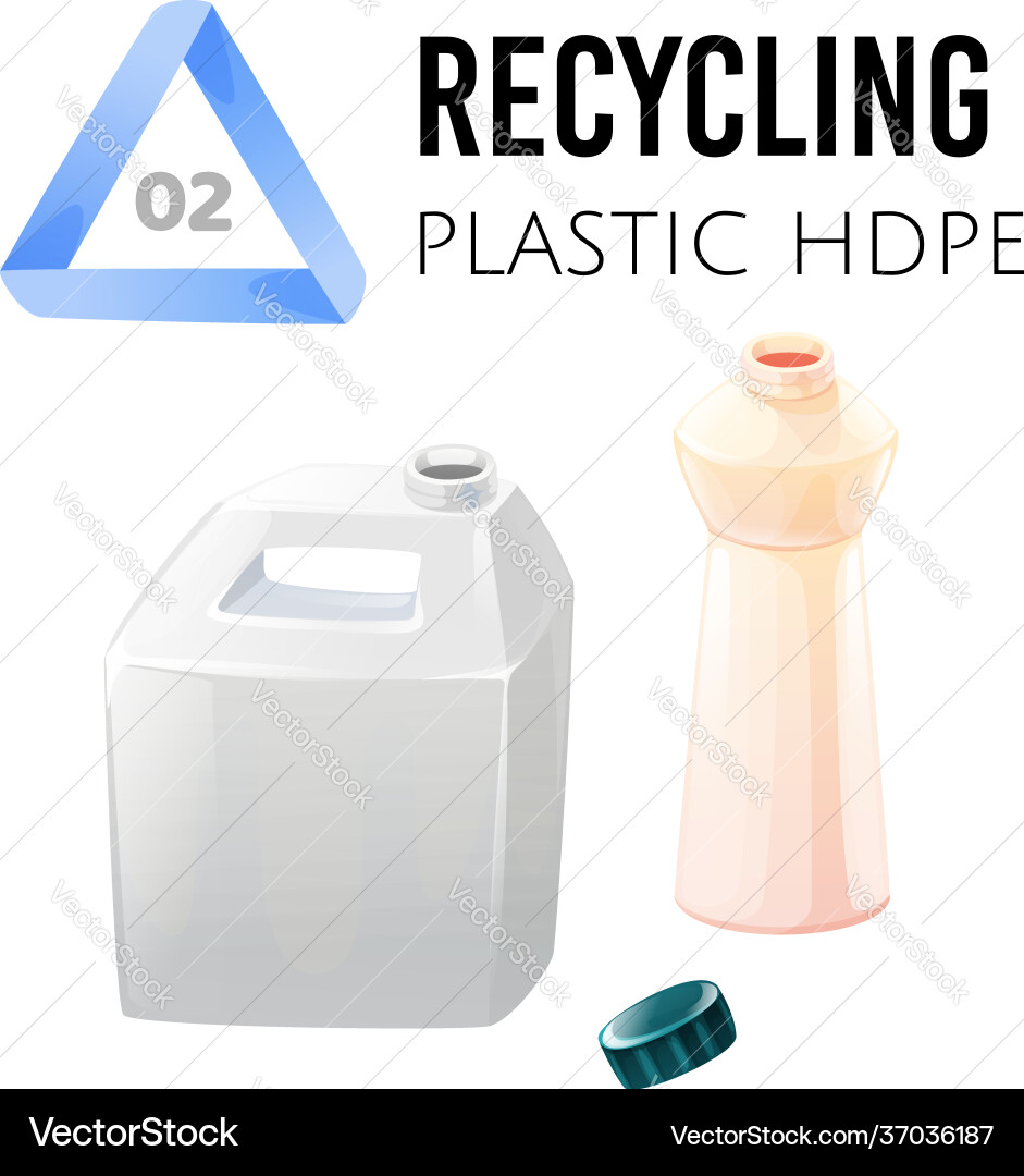 Recycle and reuse garbage sorting hdpe plastic vector image