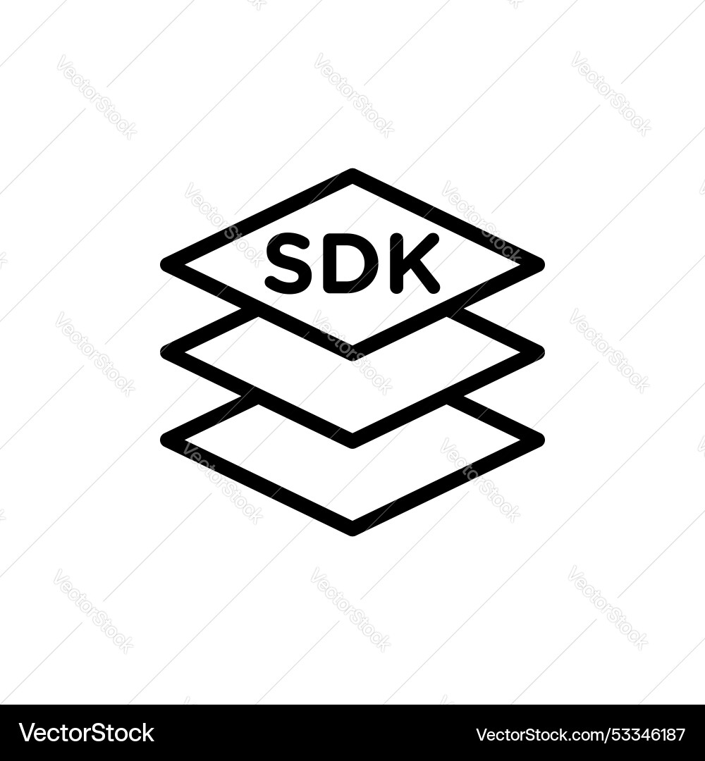 Sdk line icon isolated on white background Sdk line icon isolated on white background vector image