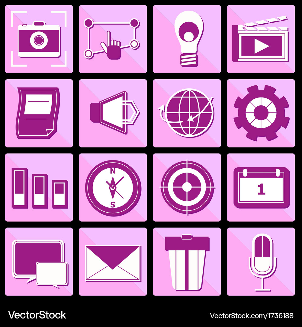 Create application icons on button Vector Image