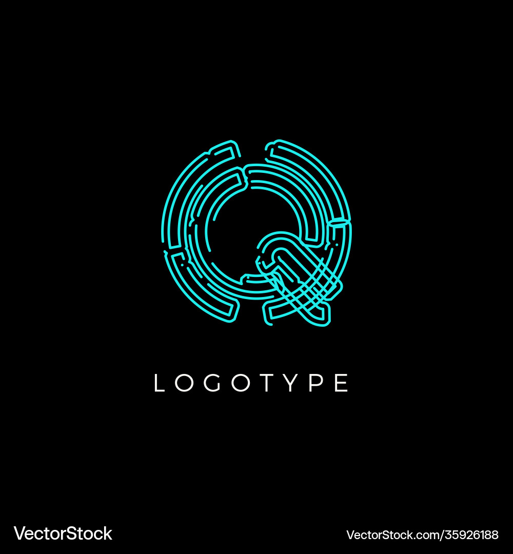 Cyber Letter q für digitale Technologie Logo Konzept Cyber Letter q für digitale Technologie Logo Konzept vektorbild