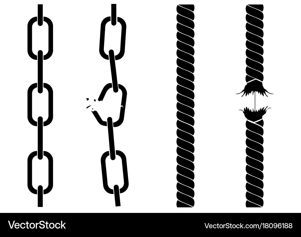 Destruction and Fragmentation of Chains Vector Image