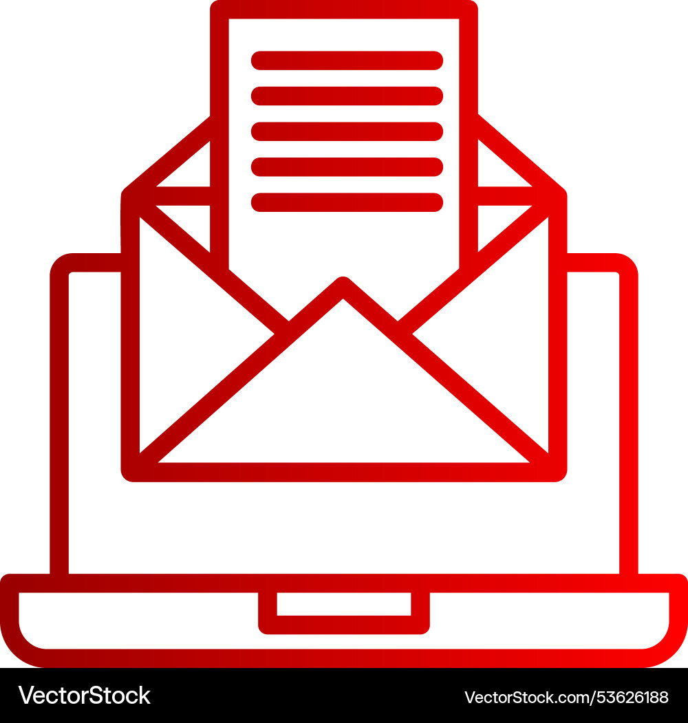 Email markiting line gradient icon Vector Image