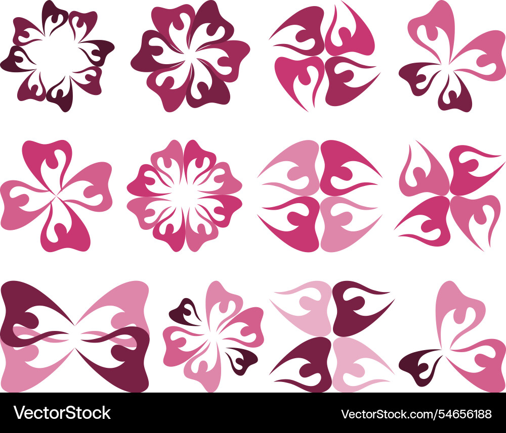 Figures from symmetrical geometric elements Vector Image