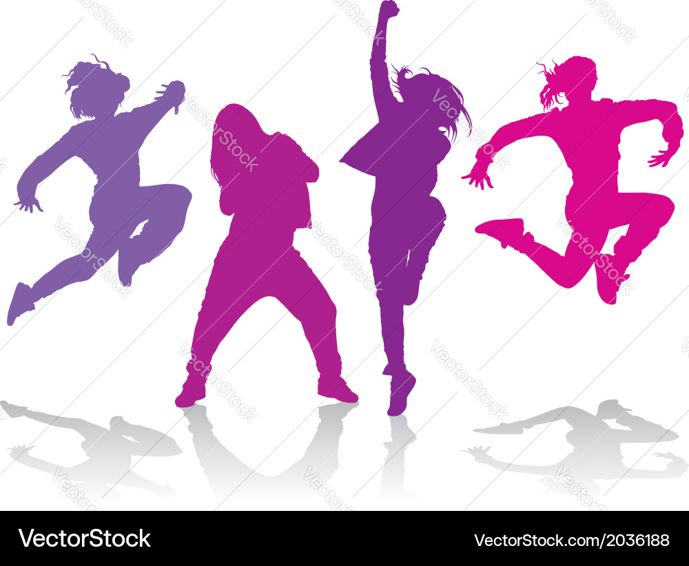 Hip Hop Dancer Silhouettes – Royalty-Free Vector | VectorStock, image size:1000x822