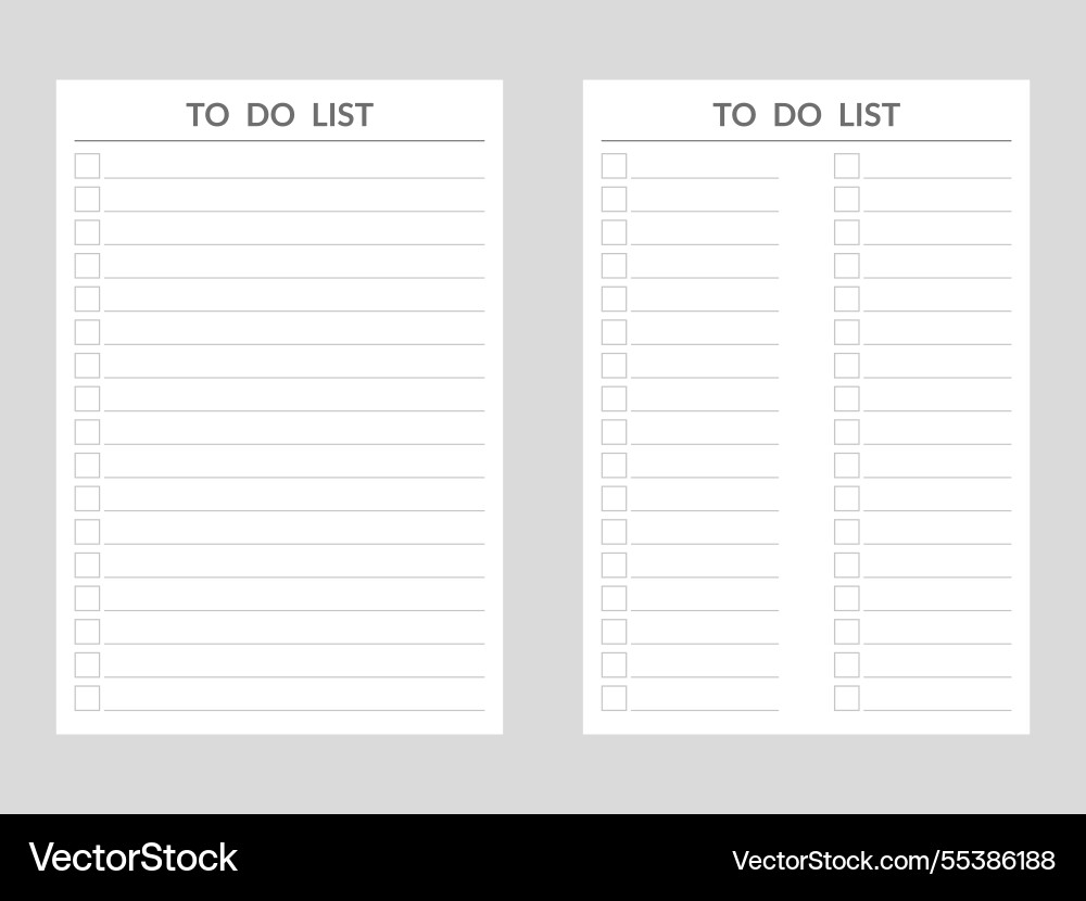 To do list planning task concept paper sheets To do list planning task concept paper sheets vector image