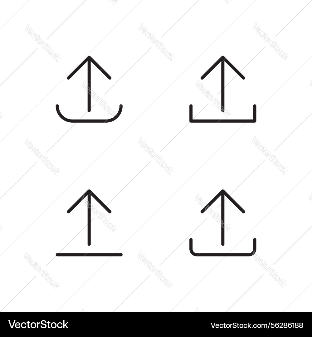 Upload icon set up arrow Upload icon set up arrow vector image