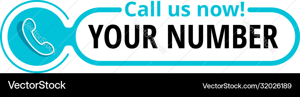 Call us button - template for phone number vector image
