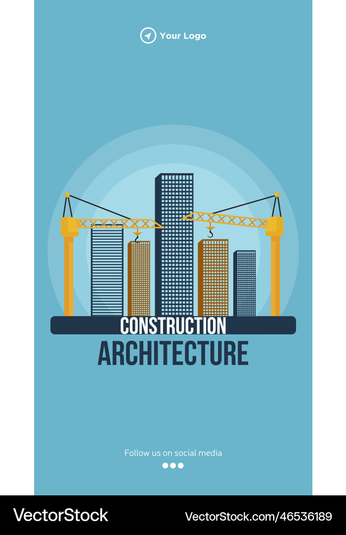 Construction architecture portrait template Vector Image