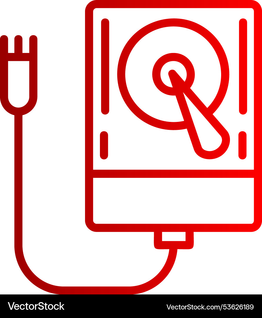 Externa hard disk line gradient icon Vector Image