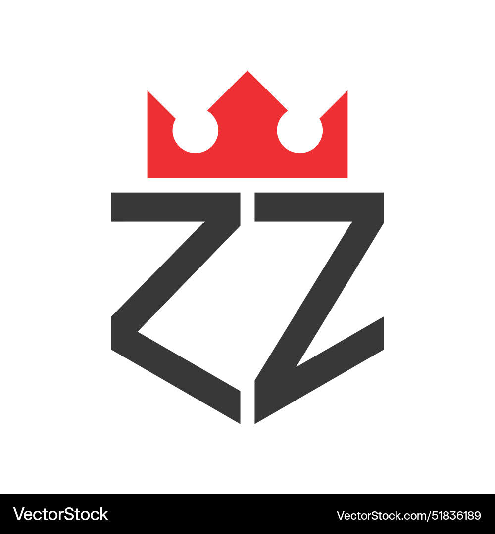 Letter zz crown logo Royalty Free Vector Image