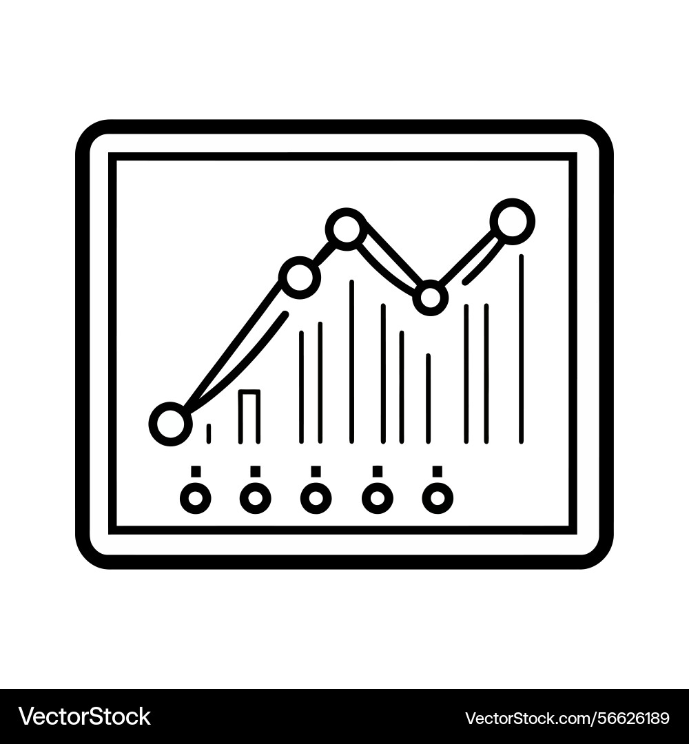 Minimalist graph icon with line chart Vector Image