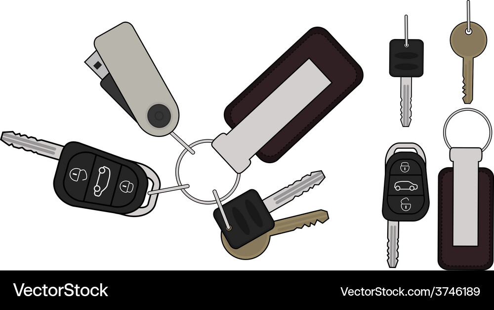 Realistic Keys Icon Set Vector Image